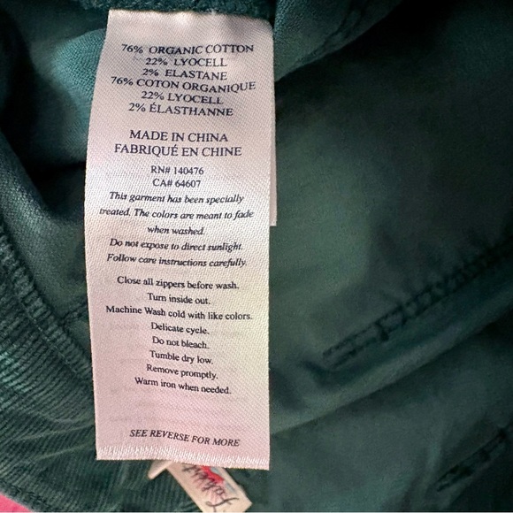 Faherty Green Corduroy Boot Cut Pants - Picture 10 of 10